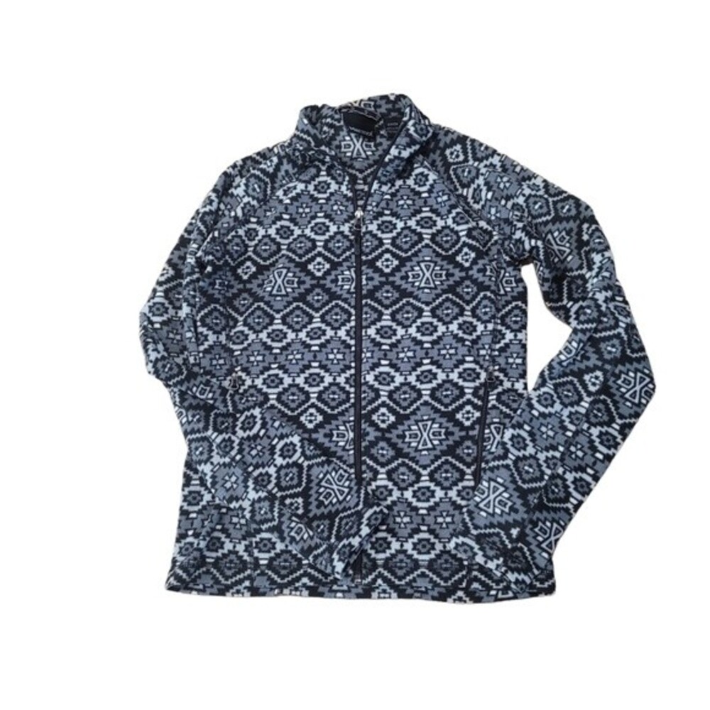 Marmot Black‎ White Aztek Full Zip Fleece Jacket